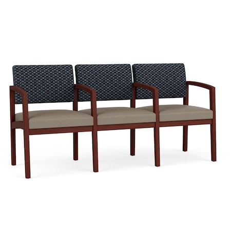 Lesro Lenox 3 Seat Tandem Seating W/ Arms, 65 in W 26 in L 31.5 in H LW3103